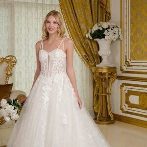 NF New A-Line Wedding Tulle Dress w/ Sequins Embroidery & Lace Up Back GL3660